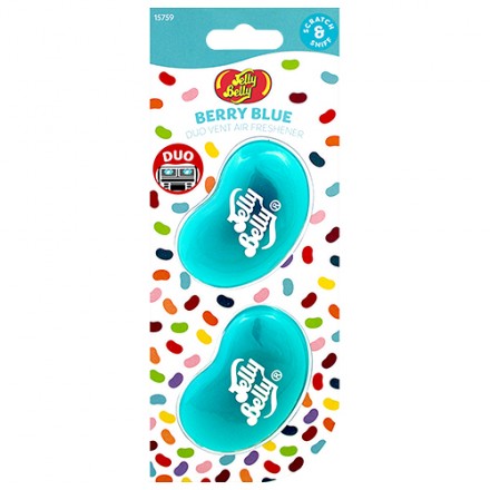 Jelly Belly Duo Vent Air Freshner-Berry Blue