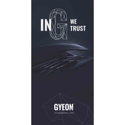 Gyeon Canvas Banner Stand 'In G we trust' 100x200